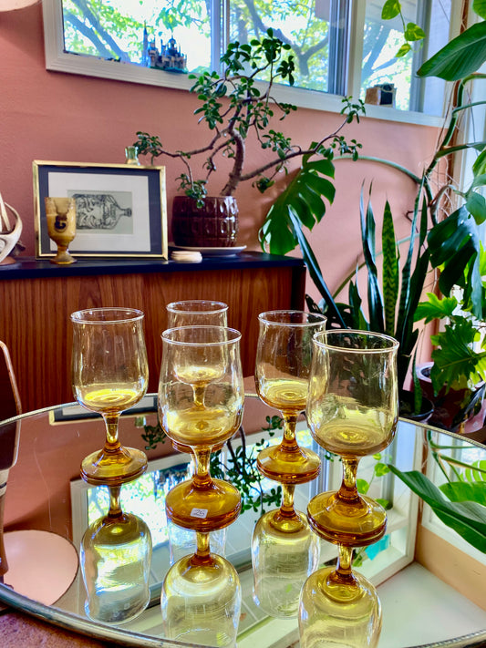 Libbey Gold Vintage Wine Goblets