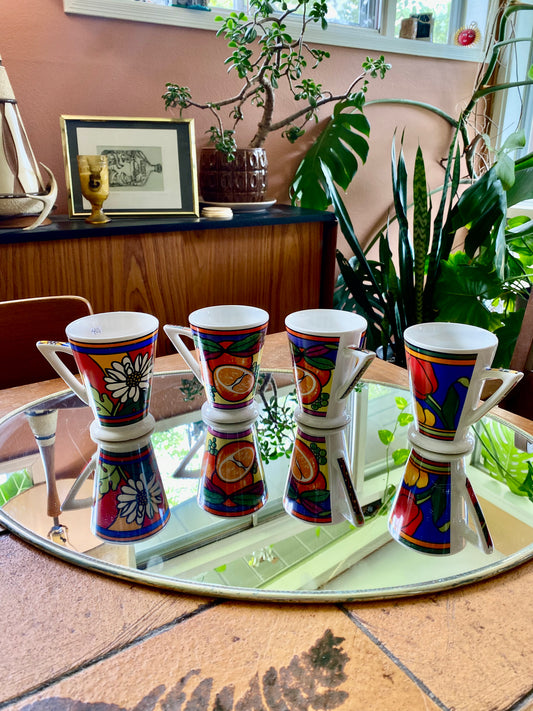 Vintage Royal Norfolk Art Deco Style Mug Set