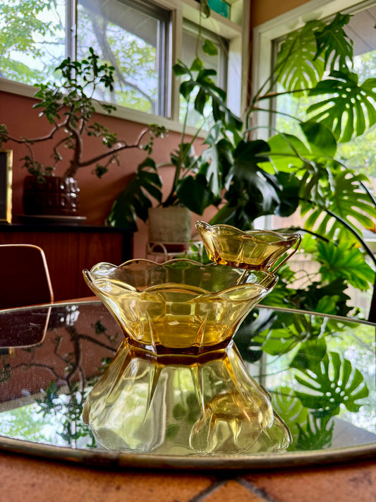 Swedish Modern Honey Gold Chip & Dip Set